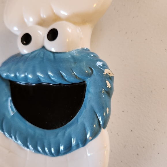 Vintage 1980s Ceramic Sesame Street Cookie Monster Trinket Soap Dish Platter 80s - Picture 3 of 7